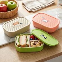 Hộp cơm nhựa họa tiết dễ thương, hộp đựng thực phẩm salad trái cây di động, hộp bento chia ngăn, dùng được trong tủ lạnh và lò vi sóng, hộp cơm chống rò rỉ, phù hợp cho học sinh và người lớn dùng tại trường học, văn phòng, dã ngoại, du lịch, mùa tựu trường - Nhiều màu - Xem 4