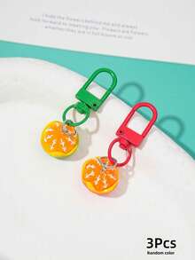 Cute Mini Realistic Peeled Orange Keychain, Resin Fruit Bag Charm, Handbag Backpack Decoration Accessory, Cute Party Favor Gift, Adult Accessory - Multi-color - View 7
