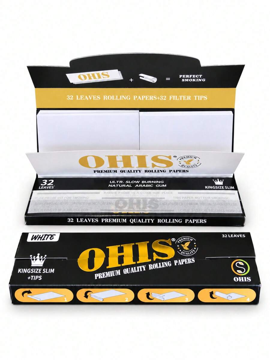 Rolling Papers With Filter Tips, Slow Burning And Adjustable Size. Suitable As A Gift For Smokers, Applicable For Home, Restaurant And Various Occasions Such As Christmas, Birthday, Bachelor Party And Halloween Party. - Various - View 1
