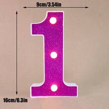 16cm Light Up LED Marquee Number Sign, Warm White Battery‑Operated Digit Light, Tabletop Decor Number Light, 16th 18th 21st 30th 40th 50th Birthday Wedding Proposal Anniversary Christmas Xmas Holiday Party Photo Backdrop Decor Number Night Light - 16cm Purple - View 28