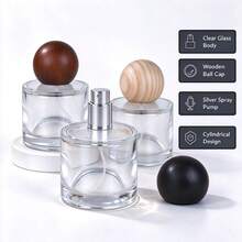 Refillable Clear Glass Perfume Spray Bottle, Empty Cylindrical Fragrance Atomizer, Portable Cosmetic Sample Container For Travel & Home Use - Multicolor - View 3
