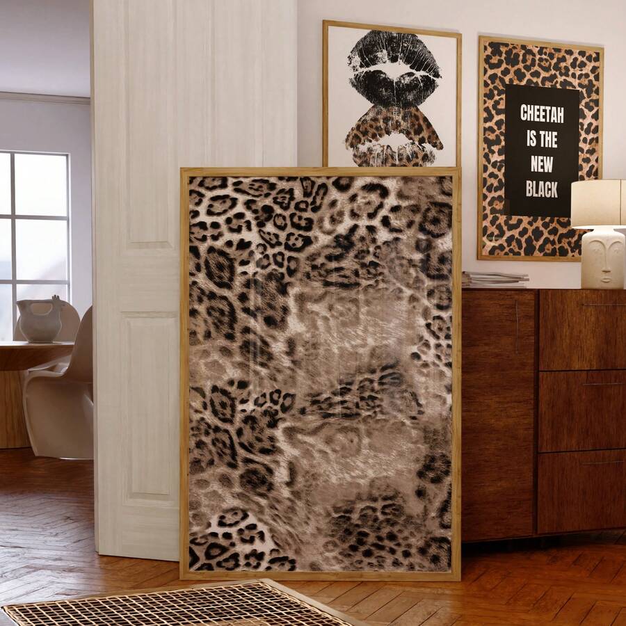 1pc Frameless Animal Print Wall Art Poster Dorm Bedroom Apartment Decor Back To School Funky Posters Dorm Essentials - Frameless - View 1