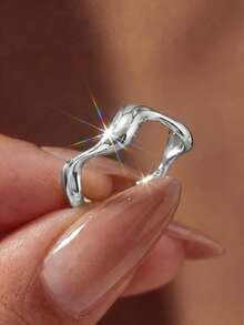 A Wave-Shaped Open Ring, A Birthday Gift, A Romantic Women's Ring. - Wave - View 2