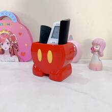 Disney 1pc Mickey Mouse Desktop Storage Box Student Pen Holder Remote Control Organizer Multifunctional Desktop Storage Box - Red - View 5