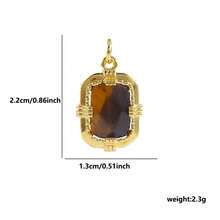 1pc Copper Natural Stone Pendant DIY Bracelet Necklace Anklet Jewelry Accessories Suitable For Handmade DIY Gifts For Best Friends And Colleagues - Multicolor - View 8
