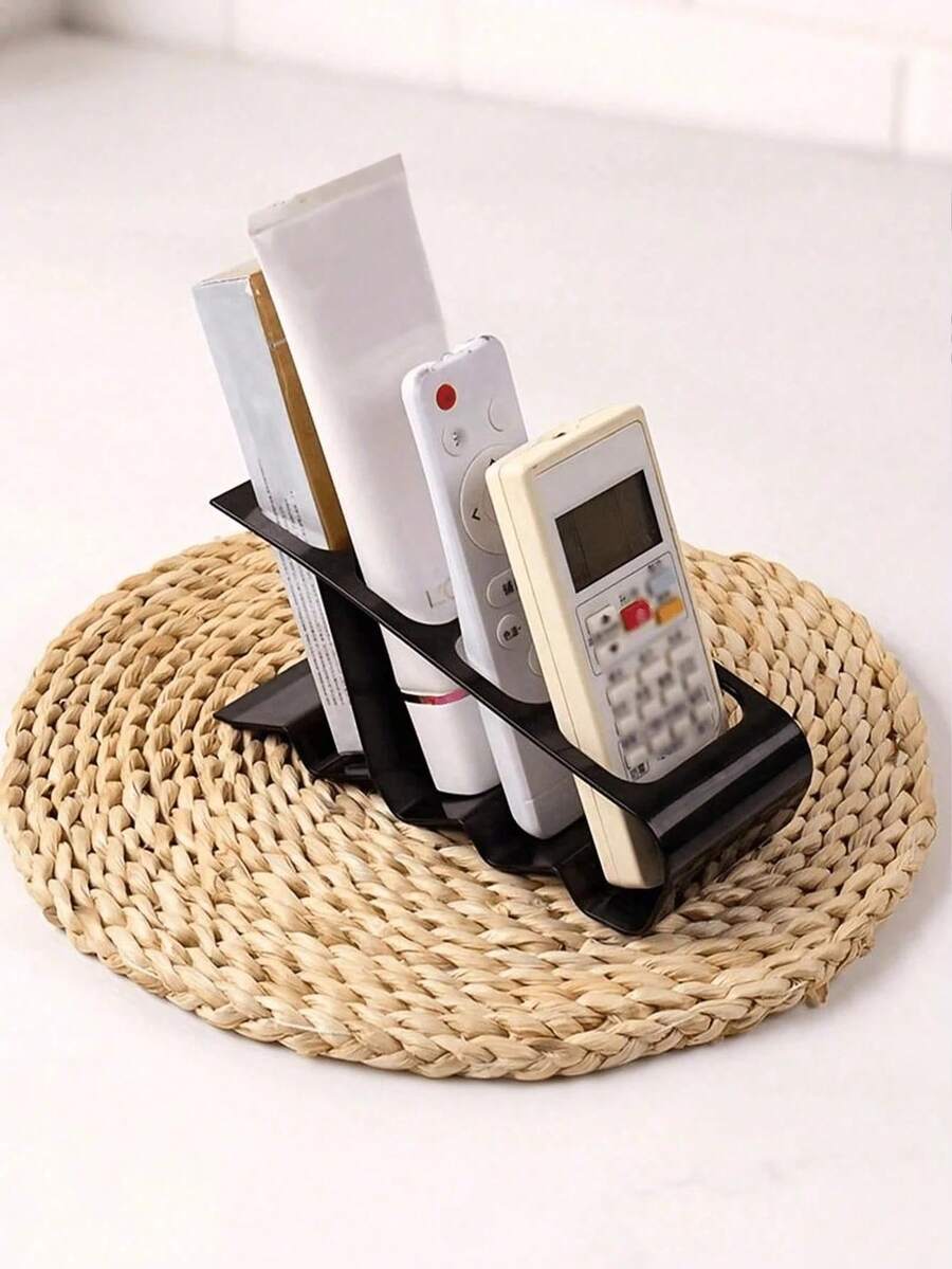 1pc 4-Slot Remote Control Holder, Universal Remote Control Stand, Desktop And Coffee Table Organizer, Multi-Functional Storage Rack, Multi-Compartment Design, Suitable For Back To School And Gifts, Applicable For Home, Office, TV Stand - Multicolor - View 1