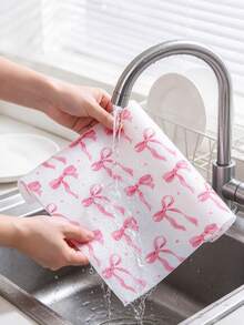 4 Refrigerator Rack Liners, Anti Slip And Easy To Wipe Pads For Refrigerator Cabinets, Pink Bow Print, Kitchen Countertop Protection Drawer Pads - Bow Pattern - View 7