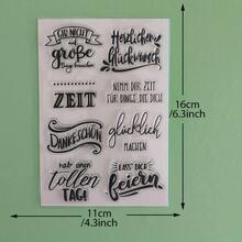 Clear Silicone Stamps Set, German Text Rubber Stamps, Christmas Birthday Greeting Words Stamp, DIY Scrapbooking Card Making Craft Decor - DY-1 - View 14