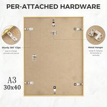 Mosearon 3pcs/2pcs/1pc Minimalist Aluminum Alloy Picture Frame, No Backing Paper, 30x40cm Poster Frame, Family Photo Frame, Gift Frame - Gold - View 5