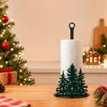 Christmas Theme Vertical Kitchen Paper Towel Holder, Available In Santa Claus And Christmas Tree Styles, Holiday Design, Paper Towels Not Included, Desktop Vertical Kitchen Paper Roll Holder, Christmas Home Desktop Atmosphere Decoration - Multicolor - View 4