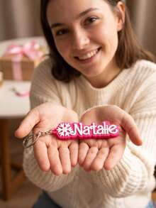 Custom Alien Name Keychain, Snowflake Pattern, Personalized Keychain, Suitable For Backpack, Gift, Christmas Gift - Multicolor - View 10