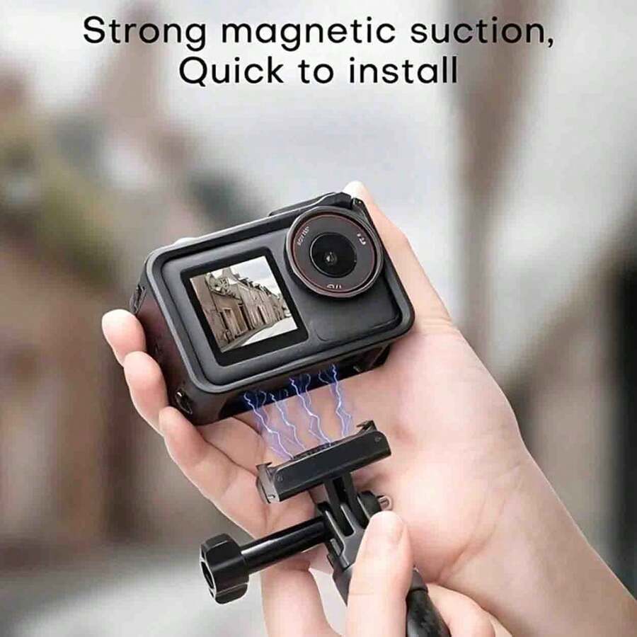 2pcs Magnetic Quick Release Adapters, Compatible With OSMO 360/Action 5 Pro/4/3, Magnetic Adapter Extension Bracket, Can Install Tripod For Selfie Vlog, Action 5 Pro/4/3/OSMO 360 Accessories - View 1