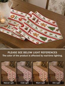 [Christmas Hot]1pc,Crafted Table Runner,Christmas Style Triangular Table Runner,Microwave Dust Cover,Protective Cover,Rectangular Tablecloth,Washable,Suitable For Home Christmas Dinner,Coffee Table,Durable Kitchen And Dining Room Decor,Dining Table Decoration Party And Scene Decor,Home Decor,Kitchen Dining Table Runner,Outdoor Patio Table Runner Decor,Entrance Decor,Fireplace Mantle Decor - Multicolor - View 4