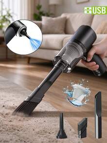 Wireless Mini Vacuum Cleaner, Multi-Function Portable Vacuum Cleaner With Multiple Nozzles, Supports Blowing And Suction, USB Charging, Suitable For Home Cleaning, Desktop Pet Hair, Keyboard, Compact Car Vacuum Cleaner - Multicolor - View 13
