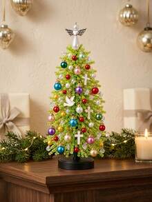 1pc DIY Beaded Christmas Tree Craft Kit,Tabletop Decoration Featuring Colorful Beads And Decorative Pendants.This Handcrafted-Style Seasonal Home Accessory Is Perfect For Party Displays,Craft Projects,Festive Tabletop Decor,Room Styling And Gifting. - Multiple Styles - View 4