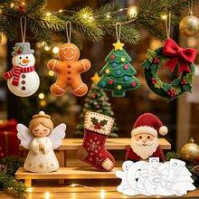 26pcs Christmas Ornaments Set Sewing Template, Includes Sewing Pattern Templates For Santa Claus, Gingerbread Man, Snowman, Christmas Stocking, Wreath, Christmas Tree And Angel, Durable PET Template, Suitable For Christmas Home Decoration - Festival Style - View 7