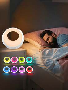 1PC RGB Color Changing Creative Table Lamp, Touch Remote Control LED Bedside Night Light, Ambient Decor Light For Bedroom, Guest Room, Valentine Gift - Multicolor - View 9
