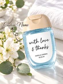 Custom No-Rinse Hand Sanitizer Label Stickers (Stickers Only), Suitable For Baby Shower, Graduation, Wedding, Bridal Shower, Coming Of Age, Birthday, Holiday Party And Other Occasions - Multicolor - View 5