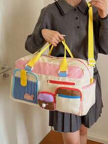 Sports Bag; Hand Luggage Bag; Personalized Casual Crossbody Gym Bag; Short-Distance Travel Bag With Shoe Compartment; Luggage Bag - Multicolor - View 5