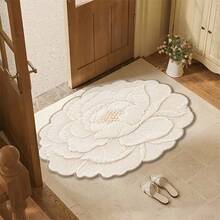 1pc Irregular Flora Pattern Design Microfiber Bath Rug, Non‑Slip Soft Bathroom Mat, Water‑Absorbent Doormat, Machine Washable, Low Pile, TPR Backing, Knit Fabric, For Bedroom, Kitchen, Entryway, Indoor & Outdoor Use, Home Decor,Perfect New House Gift - A - View 6