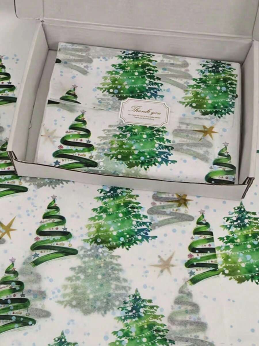 1/10/20pcs 50x35cm Christmas Tree Pattern Tissue Paper, Winter Holiday ...