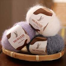 10pcs Alpaca Mohair Knitting Yarn,Light Fluffy Thin Yarn For Handmade Sweater,Shawl,Scarf Crochet DIY Craft - 10 Pack - View 11