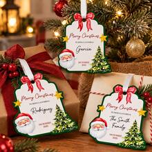 Custom Santa Claus Christmas Gift Tags, Personalized Family Name Holiday Greeting Card, Vintage Red Bow And Christmas Tree Design For Gift Wrapping, Customized 2026 Xmas Present Labels For Family, Customizable Name Festive Gift Tag, Merry Christmas - Multicolor - View 6