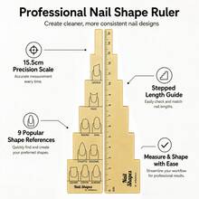 1pc Nail Extension Tip Ruler, Multi-Shape Reference Guide, Stepped Length Measurement Tool, Nail Extension Tip Shaping Aid, Suitable For Salon And Beginners - Ginger - View 3