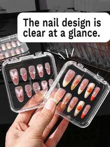 11/10/8/3/1pc-Transparent Nail Art Storage Box, Square Plastic Bracelet Storage Box, Acrylic Bracelet Storage Box, Multi-Functional Dust-Proof Jewelry Accessories Storage Box, Suitable For Organizing Pearls, Jewelry, Earrings, Necklaces, Bracelets, Etc. - Multicolor - View 11