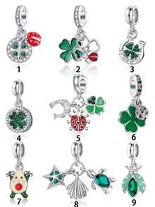 Cute Enamel Charm Set With Hearts, Dog Paws & Eiffel Tower Silver Tone Dangles For Link Bracelets, Fun Jewelry Making Accessories For Her - Multicolor - View 8