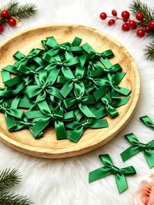 (100pcs/Pack, 50pcs/Pack) 4cm Christmas Ribbon Bows, Multiple Colors Available, Suitable For Gift Decoration And Hair Clip/Headband Making, Valentine's Day Gifts - 4cm Ribbon Bow - View 21