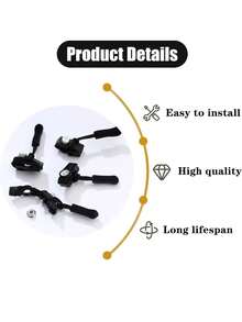 12pcs SLM Material Zipper Repair & Replacement Kit, 3 Different Sizes, Universal Openable Zipper Slider Replacement Parts, Quick Detachable Zipper Heads, Tool Parts - A - View 8