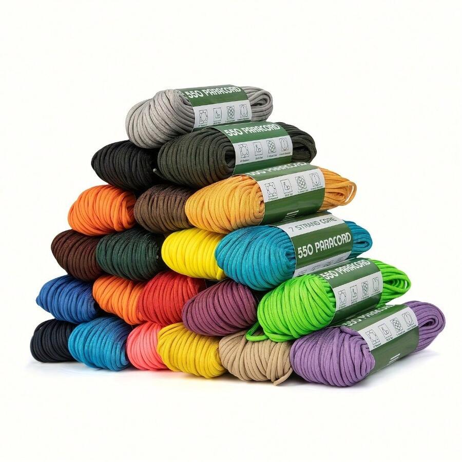 Tali Paracord Poliester Kekuatan Tinggi 30m/Inti 7 Untai 1181,1 Inci, Tali 4mm, Kekuatan Tarik 249,48KG, Cocok Untuk Kerajinan DIY, Berkemah, Pakaian, Dekorasi (Tidak Cocok Untuk Terjun Payung Dan Olahraga Ekstrem Lainnya) (Tersedia Dalam Set)