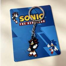 1pc Sonic Style Cartoon Metal Keychain, Video Game Character Pendant Key Ring For Backpack Purse Bags, Cool Gift For Fans & Kids - Multicolor - View 5