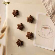 5/10/15pcs Leopard Print Star Fridge Magnets, Personalized Fridge Stickers, Suitable For Office Whiteboard, Storage Cabinet And Dishwasher, Kitchen Decor, Home Decor, Holiday Gift For Friends, Party Favors - Multicolor - View 6