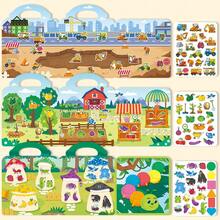 Children's Reusable Sticker Book, Portable Travel Sticker Book, Early Education Enlightenment Educational Toy, Parent-Child Interaction Gift (Set Of 6 Books) - Multicolor - View 5