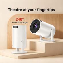 1pc High Definition Smart Projector, Native 720*480P Resolution, Supports 4K Decoding, Mini Portable Projector, 180° Rotation Adjustable, Network Connected, Suitable For Wireless Connection To Phone/, Indoor/Outdoor Movie Viewing Without Screen, Only Supports Phone Connection Playback - White - View 6