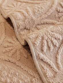 1PC 3D Floral Embossed Plush Sofa Cushion, Non Slip Thick Sherpa Couch Protector Mat, Pet Friendly Washable Sofa Slipcover For Living Room Home Decor - Khaki - View 2