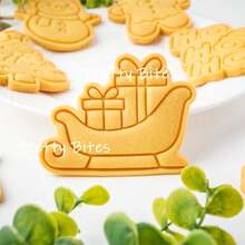 Cartoon Christmas Biscuit Mold Snowman Santa Claus Xmas Tree Cookie Cutter Embossing Mould Party Cupcake Baking Accessories Tool - White - View 3