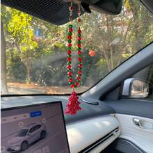 Rhinestone Christmas Tree Car Hanging Ornament, Creative Car Rearview Mirror Decor Pendant, Christmas Car Decoration, High-End Car Hanging Decoration, Christmas Gift - A - View 11