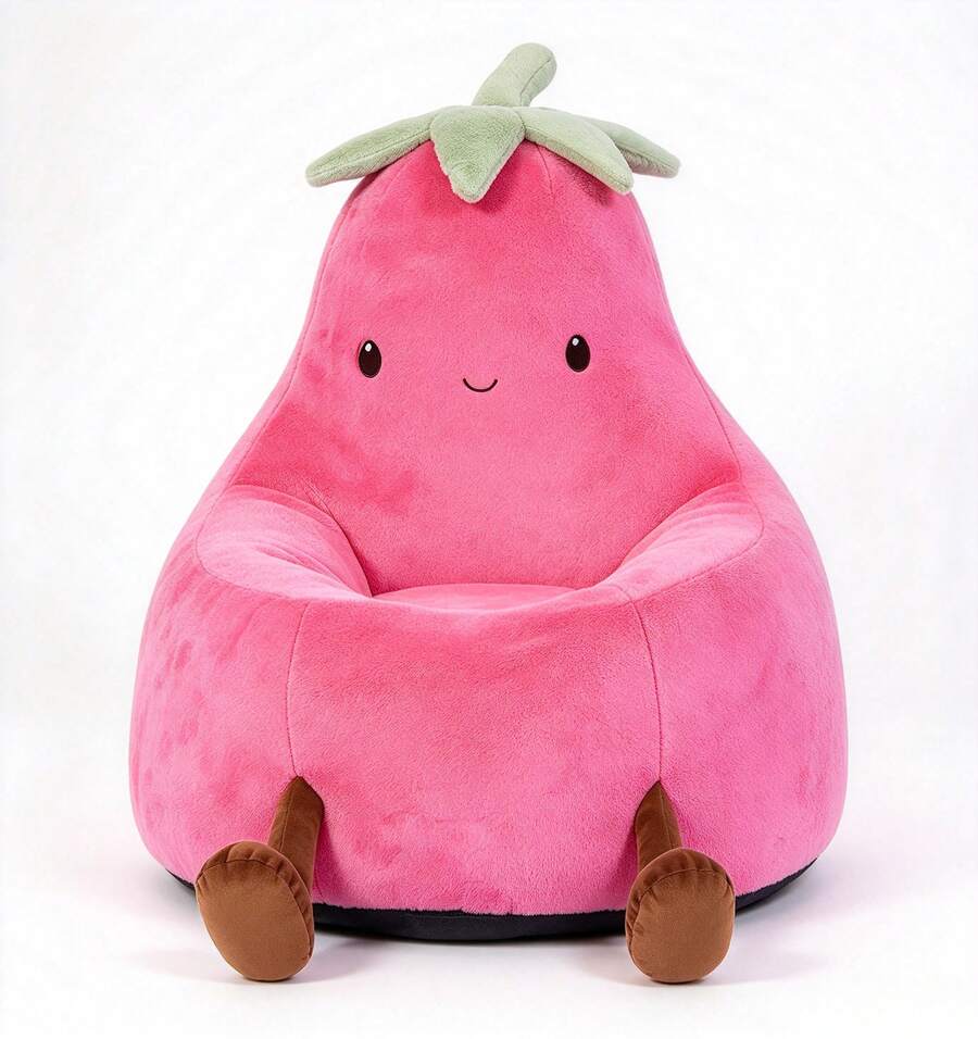 Puf de Espuma viscoelástica de 2 pies, sofá Redondo de Piel sintética Ultra Suave con asa y Funda Lavable a máquina, Silla Perezosa para niños y Adolescentes, asiento auxiliar para dormitorio y sala de juegos, ideal para leer y jugar - Rojo - Ver 1