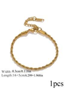 1 Pc 304 Stainless Steel Stylish And Charming Twisted Bracelet-DIY Jewelry Making, Perfect For Women - Chain - View 12