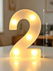 16cm Light Up LED Marquee Number Sign, Warm White Battery‑Operated Digit Light, Tabletop Decor Number Light, 16th 18th 21st 30th 40th 50th Birthday Wedding Proposal Anniversary Christmas Xmas Holiday Party Photo Backdrop Decor Number Night Light - 16cm White - View 27