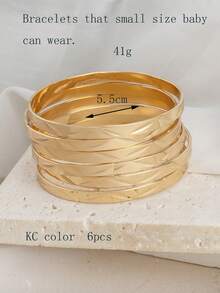 6 buah Gelang Mewah dan Elegan dengan Desain Premium yang Dapat Ditumpuk - MultiWarna - View 10