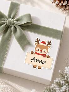 1-100Pcs Personalized Custom Christmas Stickers, Holiday Alphabet Labels, DIY Gift Wrapping Decor, Scrapbook Embellishments, Party Decoration Supplies, Present Packaging Labels, Holiday Craft Accessories - Multicolor - View 8