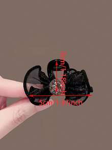 2pcs New Mesh Ruffle Flower Bud Hair Clips, Fashionable Versatile Side Clips, Bangs Clips, Luxury Sweet Style Hair Accessories - Multicolor - View 7