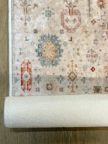Pinkie Home - 1pc Vintage Print Bohem Living Room Rug Area Rug/Carpet/Bath Mat, Suitable For Bathroom, Kitchen, Entryway, Hallway, Bedside, Living Room, Bedroom, Machine Washable Rug, Home Decor - Mocha Brown - View 8