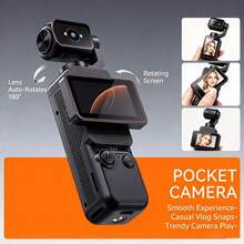 Kamera Olahraga Saku 4K Ideal Untuk Olahraga Luar Ruangan Ski Bersepeda Mendaki Gunung Layar 1,97 Inci Perekam Video HD WiFi Layar Dapat Diputar 180° & Lensa Dapat Diputar 360° Kamera Vlog Dengan Penglihatan Malam Inframerah Mendukung Pemotretan Orang Pertama & Perekaman Keamanan - View 2