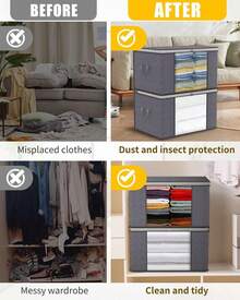 4* Large Anti Dust Clothes Storage Bag Quilt Blanket Storage Sort Home Organizer - View 2