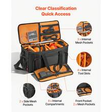 Bolsa para DJ con Ruedas 50 x 24 x 26 cm, Bolsa de Viaje para Cables 1680D Acolchada con 6 Divisores Desmontables, Impermeable, Resistente al Desgaste para Accesorios Equipos de Sonido Músicos - Negro 50 x 24 x 26 cm - Ver 4